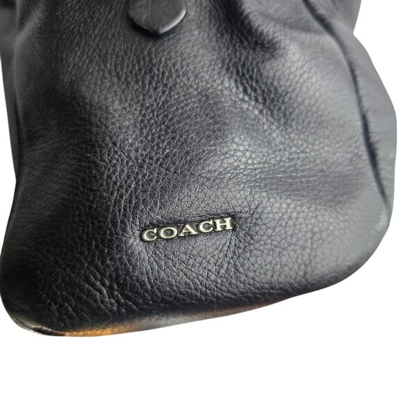 Coach Madison Phoebe Black Pebbled Leather Bag Triple Compartment 14" x 12"x 5" - Picture 9 of 9